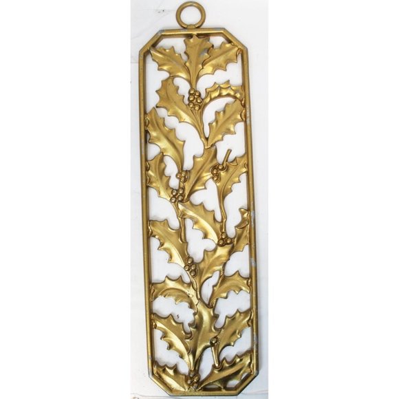 Vtg Midwest 4 Seasons Metal Set Wall Decor Plaque Metal Dogwood Rose Holly Flowe - Picture 11 of 15